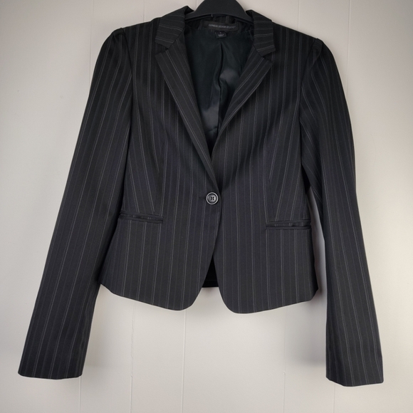 Express Design Studio black blazer Jacket Striped 6 - Picture 1 of 8